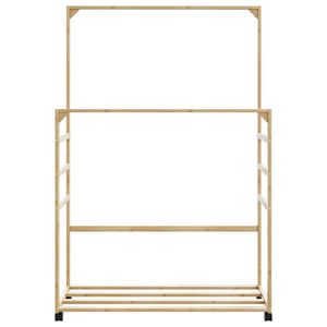 Porte-vêtements en bambou naturel pliable 35,4 x 13,8 x 61,0 pouces, conçu pour un usage quotidien - Product Image 4