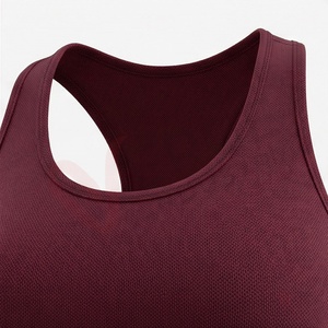 <b>Women</b> <b>Burgundy</b> Racerback Crop <b>Top</b> High Waist Leggings Seamless Yoga 2 Piece Set - Product Image 4