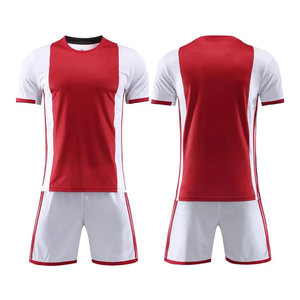 Ensemble d'uniformes de football unisexe rouge et blanc de haute qualité à faible MOQ, manches courtes, col rond, anti-humidité, respirant, écologique - Product Image 3