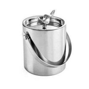 Double Wall Insulated Stainless Steel <b>Ice</b> Bucket Set With Lid Tongs & Strainer Durable Polished Barware Wine Champagne <b>Cooler</b> - Product Image 4