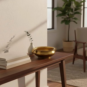 Simple Gold Decorative Bowl Perfect For Flower Decoration On Festive And Events Elegant Table Centerpiece Wholesale From India - Product Image 3