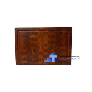 Thinh Tung Thinh Wooden Rectangular Cutting Board Rustic Kitchen Tableware Durable Single Tier Storage Holder - Product Image 5