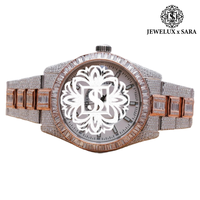 Montre de luxe Hip Hop entièrement sertie de diamants Moissanite VVS, en acier inoxydable, automatique, mécanique, pour homme, à vendre