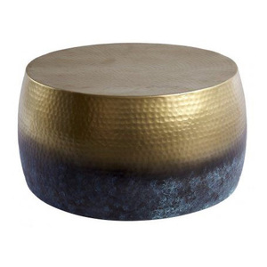 Modern Round Marble Coffee <b>Table</b> with Handcrafted <b>Iron</b> Frame for High End Furniture Collection - Product Image 1
