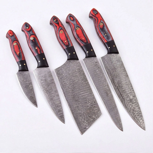 Juego de Cuchillos de Chef de 5 Piezas, Hechos a Mano, de Acero Damasco de Alta Calidad, Aptos para Lavavajillas, con Mangos Ambidiestros para Profesionales - Product Image 2