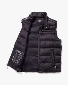 Chaleco acolchado negro para hombre, cuello alto, sin cremallera, ropa exterior acolchada, chaleco de invierno - Product Image 4