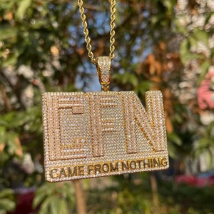 Custom Name Letter VVS Mossanite <b>Pendant</b> Iced Out <b>Pendant</b> <b>Initial</b> Letter <b>Pendant</b> <b>Silver</b> 925 Gold Plated Hip Hop Jewelry For Mens - Product Image 1