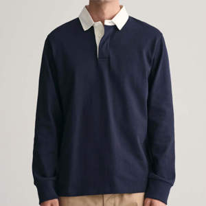 Mens Long Sleeve Polo <b>Shirt</b> Relaxed Fit Contrast <b>Collar</b> Solid Color Soft Breathable Casual Daily Wear Classic Style Top - Product Image 3