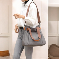 Grosir tas jinjing kanvas mewah baru tas tangan wanita bisnis produsen tas tangan kantor Logo kustom kanvas