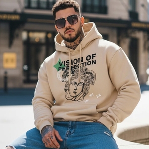 Sudadera con Capucha Personalizada de Otoño e Invierno para Hombre y Mujer, Algodón de Alta Calidad, Talla Grande, Sin Cordón, Estampado Personalizado - Product Image 5