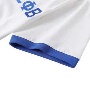 Zeta Phi Beta White Premium Henley Shirt Women Short Sleeve Greek Sorority Apparel Embroidered Letters Stylish Fit - Product Image 4