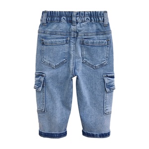Pantalones Cargo de Mezclilla Sueltos y Cómodos para Niños, Estilo Vintage, con Cintura Elástica de Poliéster, Spandex y Algodón, Jeans Suaves con Múltiples Bolsillos y Bordados - Product Image 2