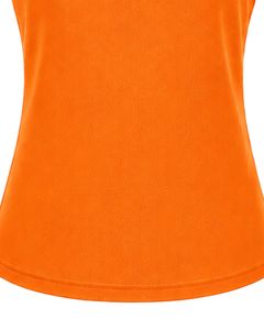 Manufacturer Orange Women Casual Summer Blouse Elegant Flower Neck Design Short Sleeve Loose Fit Fashion Daily Wear <b>Top</b> Shirt - Product Image 6