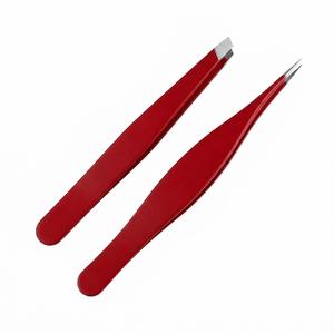 Ensemble de pinces à sourcils en acier inoxydable de couleur personnalisée, outils professionnels de toilettage des cils à pointe inclinée - Product Image 3