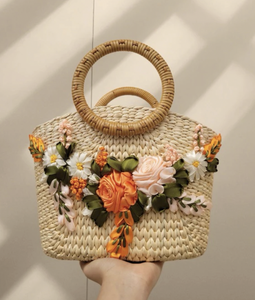 Vietnam Handmade Factory Water Hyacinth <b>Bag</b> Natural Fiber Woven Handbag for Fashion Tote Shopping Daily Use - Product Image 2