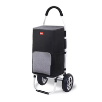 Chariot de courses pliable personnalisé à 2/4/6 roues |   Chariot en acier portable avec roues pour monter les escaliers et faciles à nettoyer