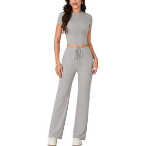 Productos de Moda de Alta Calidad, Novedades, Conjunto de 2 Piezas para Mujer, Top Corto con Hombros Caídos y Pantalones Cortos Deportivos, 2026 - Product Image 5