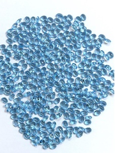 Topaze bleue naturelle, taille ovale 4x6MM-10x14MM, traitée thermiquement, pierre précieuse en vrac facettée AAA pour la fabrication de bijoux (bague, pendentif) - Product Image 2