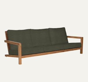 Sofá de Jardín Moderno Tropical para Exteriores, Estructura de Madera de Teca Sólida, Cojines Resistentes a la Intemperie, para Sala de Estar, Patio, Terraza, Villa, Resort - Product Image 4