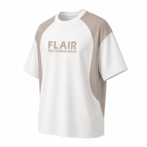 Camiseta Personalizada FLAIR Streetwear para Hombre, Manga Raglán, Corte y Costura en Paneles, Camiseta de Algodón Grueso de Gran Tamaño - Product Image 5