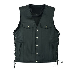 Veste en cuir sans manches pour homme, respirante, de haute qualité, personnalisable avec logo, style décontracté, pour l'extérieur, vente en gros, fabricant - Product Image 5