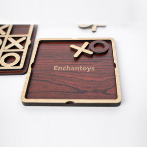 Wooden Tic Tac Toe Board Game With X And O Pieces Modern Tabletop Strategy <b>Puzzle</b> Toy For Kids And Family Quick Play Enjoyment - Product Image 4