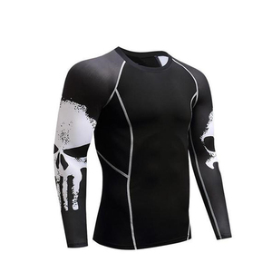 Rashguard personnalisé respirant à manches longues avec logo, sublimé, coupe compressive pour l'entraînement et la gym, vêtement de sport actif - Product Image 3