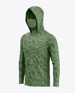 เสื้อฮู้ดดี้ตกปลาสำหรับผู้ชายฤดูหนาว UPF 50+ ระบายอากาศได้ดี ป้องกันแสงแดด แขนยาว พร้อมหน้ากาก - Product Image 3