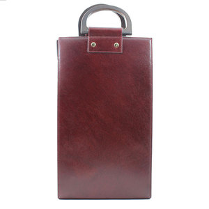 Porte-bouteille de vin en cuir gaufré Salva, porte-bouteille unique avec poignée, couleur marron, étui de voyage portable - Product Image 5