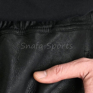 กางเกงขาสั้นหนังลำลองสไตล์สตรีทแวร์สำหรับผู้ชาย ไซส์ผู้ใหญ่ แบบใหม่สั่งทำได้ หนังแท้ 100% กางเกงขาสั้นหนังผู้ชายสำหรับขาย - Product Image 6