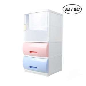 Cajonera de Plástico Blanca de 3 Niveles para Bebés, Organizador de Guardería Apilable, Torre de Almacenamiento para Ropa y Juguetes de Niños - Product Image 3