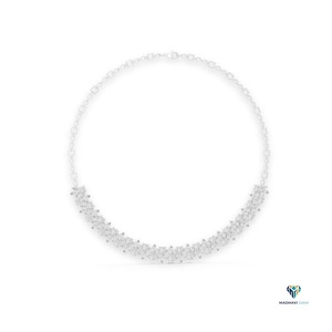 Collier en or blanc 23,22 TCW avec diamants de laboratoire taille princesse, poire et marquise, en or massif 18 carats - Product Image 1