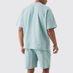 Conjunto de Pijamas Duraderos sin Relleno en el Pecho, Conjunto de Dos Piezas Informal para el Hogar, Diseño de Cintura Alta, Pijamas de Manga Corta de Algodón - Product Image 3
