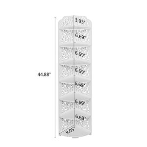 Scaffale Modulare a 7 Livelli a Quarto di Cerchio per Organizzazione e Esposizione, Spedizione Gratuita, Scaffali per Bagno in Composito Legno-Plastica - Product Image 6