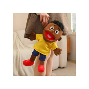 Marioneta de peluche con camisa azul a rayas y bordado de lagarto verde, juguete de peluche suave para niños de 2 a 4 años, unisex - Product Image 3