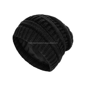 Unisex Jacquard Knitted Beanie Hat 100% Polyester Solid Color <b>Winter</b> <b>Cap</b> Casual Style Ripped Rhinestone 56-58CM Adult OEM - Product Image 6