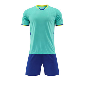 Ensemble de maillots de football personnalisés pour hommes, col en V, uniforme de football à manches courtes, kit d'équipe imprimé numériquement, 100% polyester, été - Product Image 6
