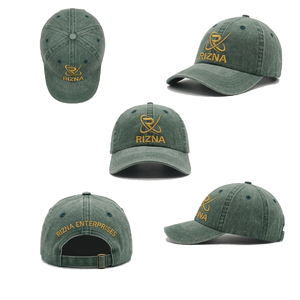 Gorra de Béisbol RIZNA de Mezclilla Twill, 6 Paneles, Ajustable, Unisex, Estilo Casual Vintage, Lavada, con Logotipo Bordado en 3D en el Panel Frontal, Azul, Algodón, Metal - Product Image 6