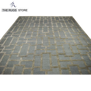 Alfombra Moderna de Lana con Diseño Geométrico, Hecha a Mano, con Base de Látex de Pelo Medio Premium para Sala de Estar - Product Image 2