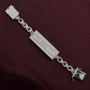 Bracelet personnalisé en argent sterling 925 avec gravure de nom, cadeau de bijoux pour femmes et hommes, fait main, nouveau diamant - Product Image 2