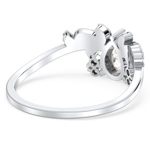 Anillos de compromiso REYES de lujo en plata de ley 925 con baño de oro blanco de 14K y moissanita, joyería fina de alta calidad para mujer. - Product Image 4