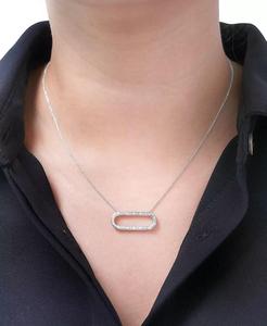 2-Pc มากชุดสร้อยคอจี้เพชรแบบเปิดและต่างหูห่วงที่ตรงกัน (1/6 CT. T.W.) ในเงินสเตอร์ลิงสร้างขึ้นเพื่อ | เมซี่ - Product Image 4