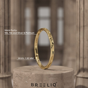 Anillo de Oro Sólido de 14K con Textura, Anillo Minimalista Apilable, Anillo de Boda Delgado para Mujer, Joyería Fina OEM ODM - Product Image 2