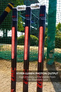 Highest Precision ZAP Apex LED Cricket Stumps Kit | T20 Style <b>Light</b> Up Stumps with Instant <b>Flash</b> LED Technology - Product Image 6
