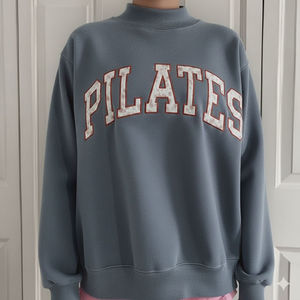 Womens Brown <b>Mock</b> <b>Neck</b> Sweatshirt Oversized Casual Fleece Pullover Streetwear Winter <b>Top</b> - Product Image 2