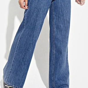 Pantalones Vaqueros Rectos Personalizados al por Mayor para Mujer, Corte Regular, Cintura Alta, Ecológicos, 100% Algodón, Casuales y Formales de Verano - Product Image 3