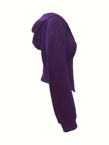 Sweat à capuche court pour femme, style streetwear tendance, pull-over, mode hiver, vente en gros usine - Product Image 6