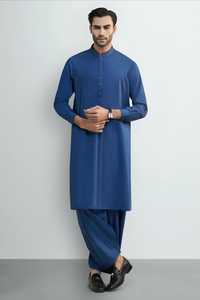 Conjunto de Salwar Kameez Bordado para Hombre Talla Grande, para Bodas y Fiestas, Diseño Étnico Moderno, Material de Seda y Rayón - Product Image 2