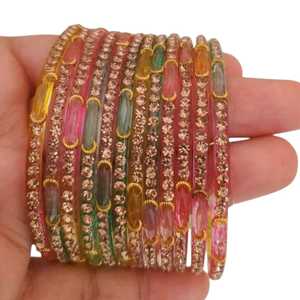 Brazaletes de Moda para Mujer, Elegantes Brazaletes de Cristal con Forma de Gota de Lluvia, Joyería Tradicional India para Bodas y Fiestas, Colección al por Mayor - Product Image 5