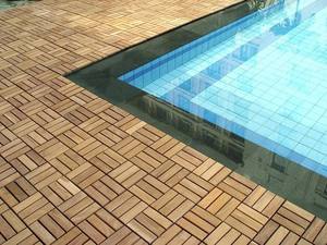 DIY <b>Interlocking</b> Dual Lock Modern Waterproof Acacia Square Decking <b>Tiles</b> 300x300mm Matt Finish Pool Interior/Exterior Home - Product Image 4